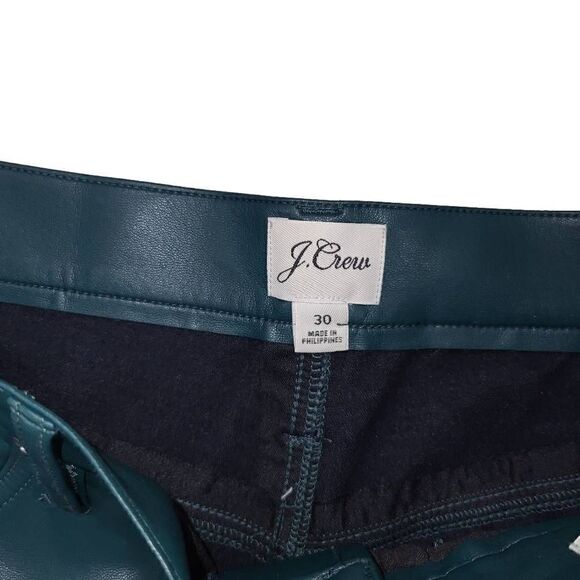 J.crew
High-rise '90s classic straight green 
vegan leather pant size 10 - Picture 6 of 9